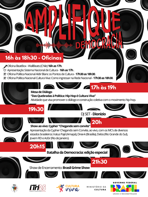 Amplifique Democracia celebra Hip-Hop e Cultura Viva no centro do Rio de Janeiro
